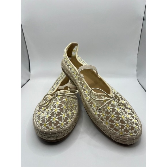 Madden Girl Espadrille Flats Size 9M Shoes Beige Cream Floral - Picture 1 of 5